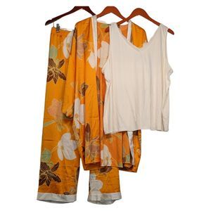 Breezies Women's Plus Sz 2X Lounge -Piece Sleep Set Orange A573639